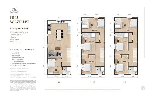 Floor plan 1186 W 37th Pl - 10b10b USC Student Housing