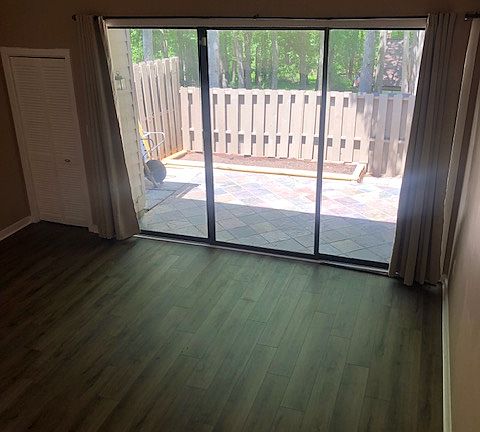 Family room and back patio.