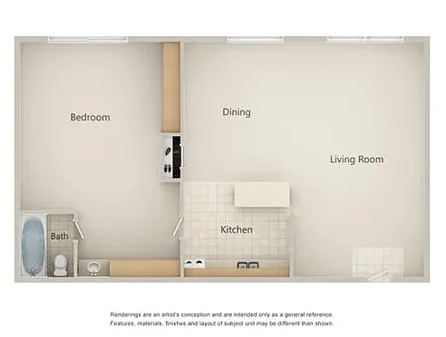 Floor plan 1 bedroom