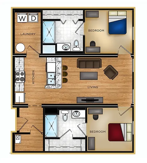 Floor plan P1 2 Bed