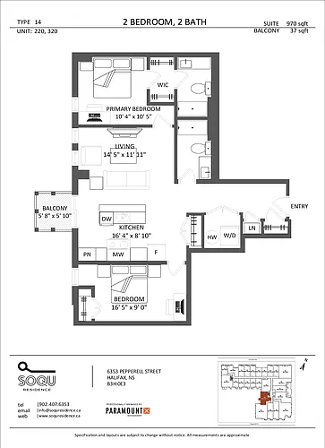 Floor plan 2 Bedroom | Type 14