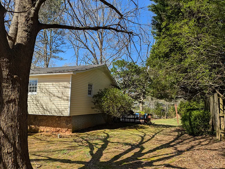 Side view from the backyard