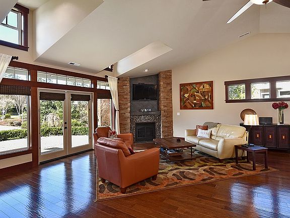 French doors to front sunset