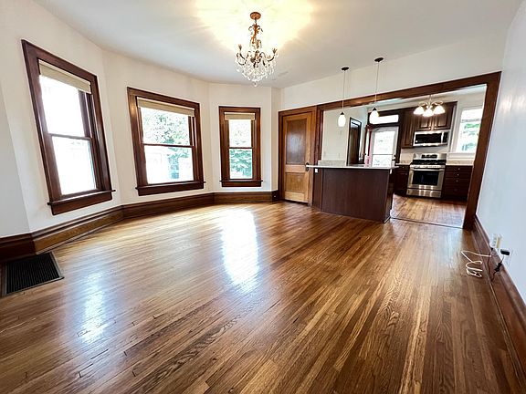 Dining room and kitchen