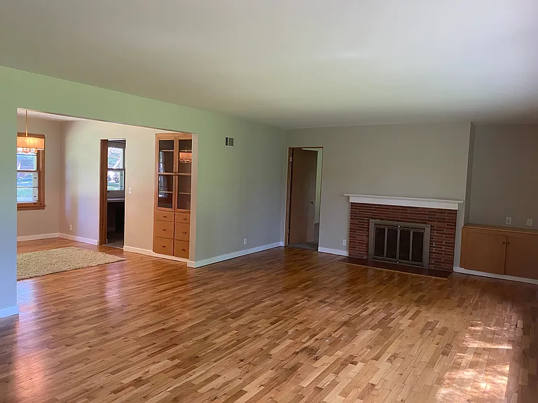 Living room and dining room