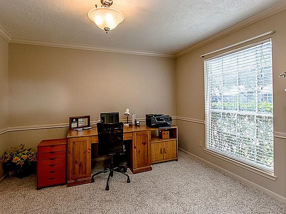 STUDY OFF ENTRY WITH CHAIR RAILING + CROWN MOLDING ~