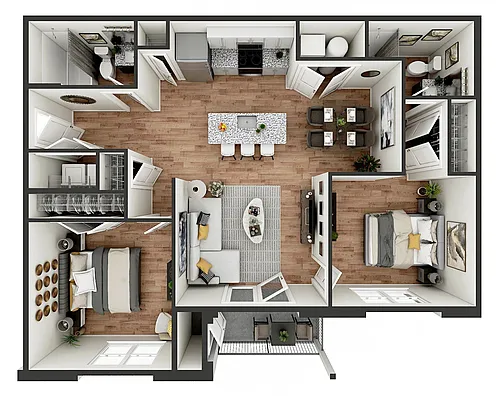 Floor plan 2 Bed 2 Bath