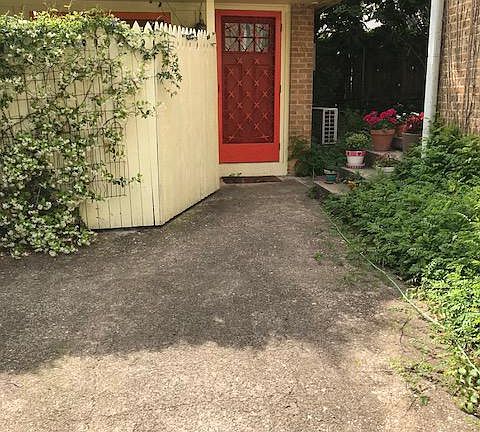 Front door and patio area