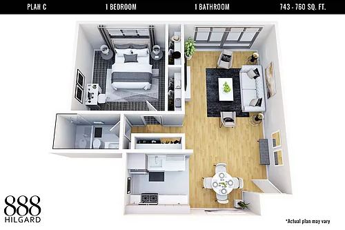 Floor plan 1+1 Unfurnished