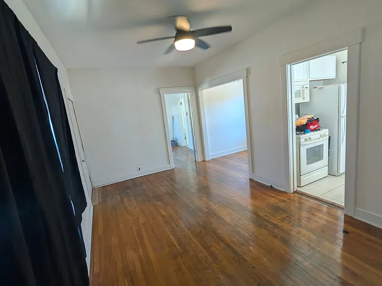 Living room looking in from the west side of the apartment