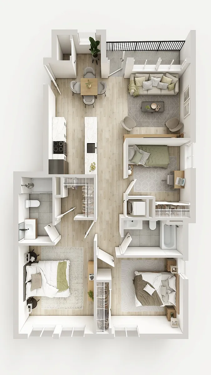 Floor plan 3 Bed 2 Bath