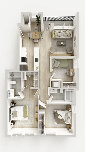 Floor plan 3 Bed 2 Bath