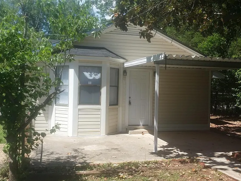 fenced and shaded back yard