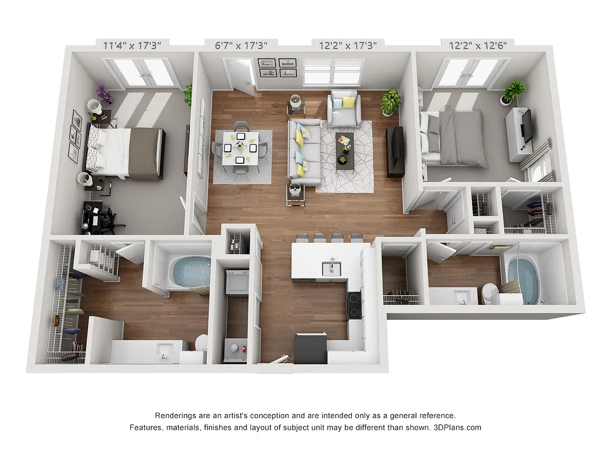 Floor plan Andover Park 1B1A