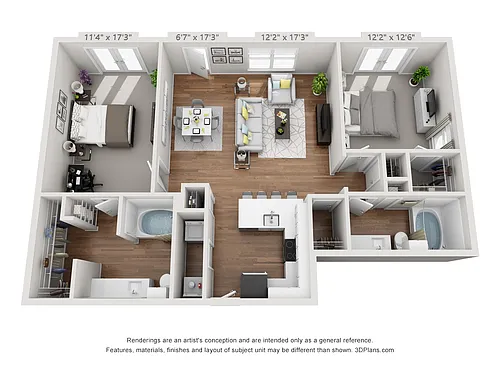 Floor plan Andover Park 1B1