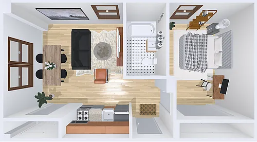 Floor plan 1bd/1b 4