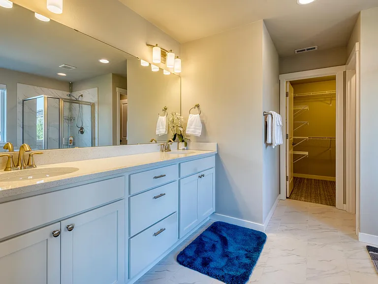 Primary En Suite Bathroom with Tub, Walk in Shower and Closet