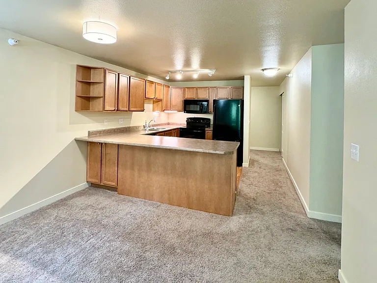 View from dinning area to kitchen (dinning lighting fixture updated)