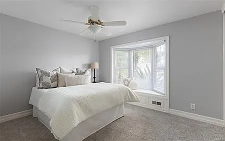 Bedroom with bay window