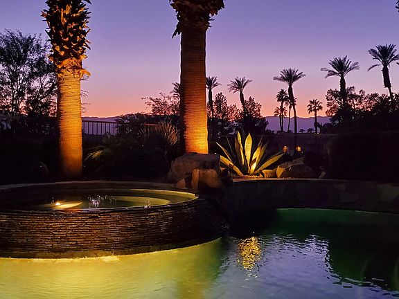 Sunset by the pool