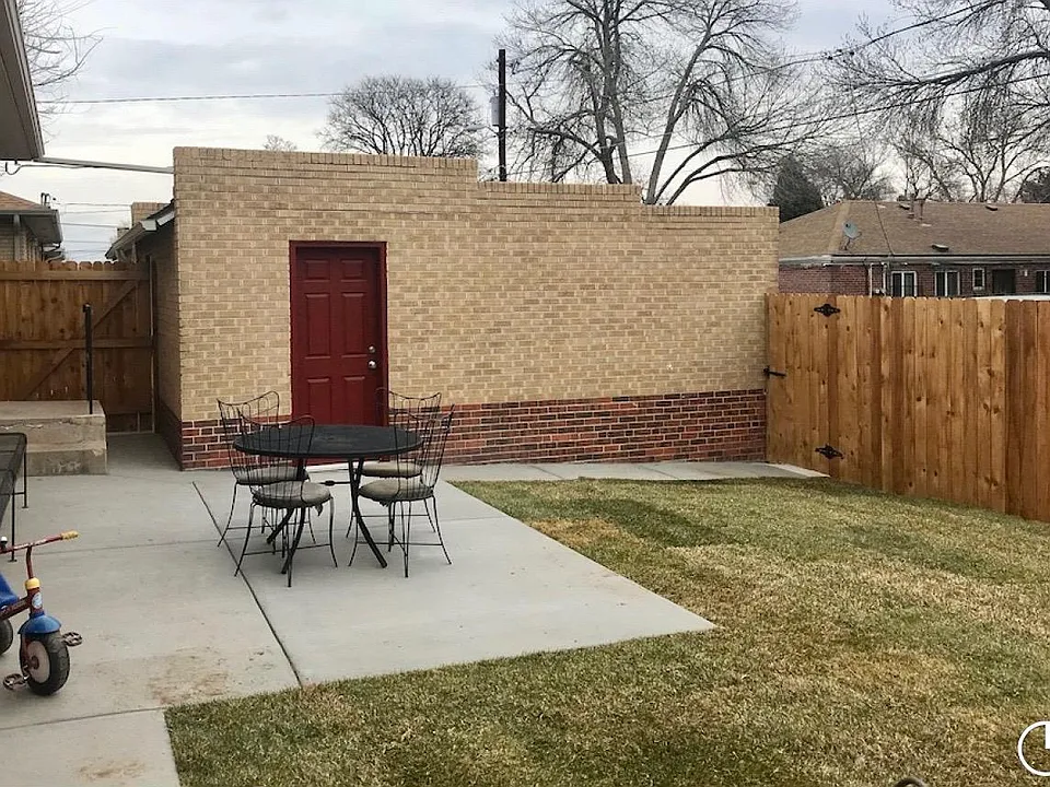Private back yard and garage entrance