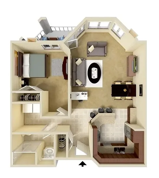 Floor plan One Bedroom