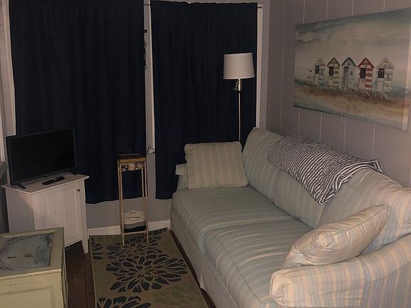 Porch with small TV