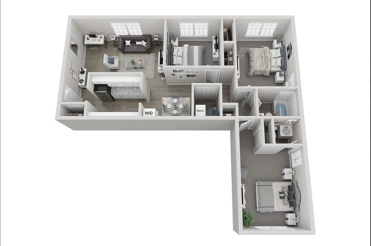 Floor plan 3x1 Upgraded