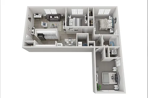 Floor plan 3x1 Upgraded