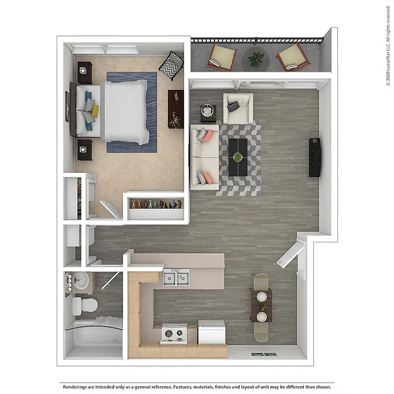 Floor plan OneBedroom-PlanG