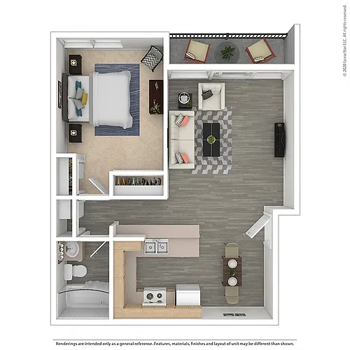 Floor plan OneBedroom-PlanG