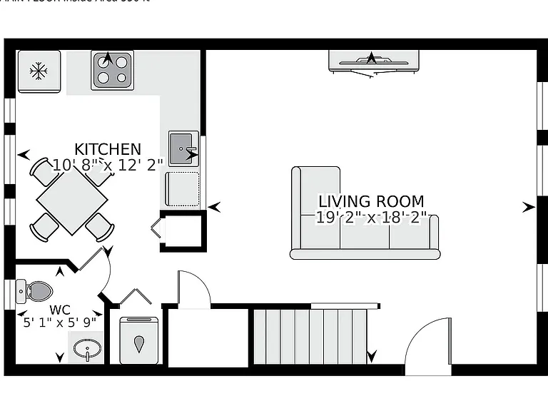 Floor plan of the lower level.