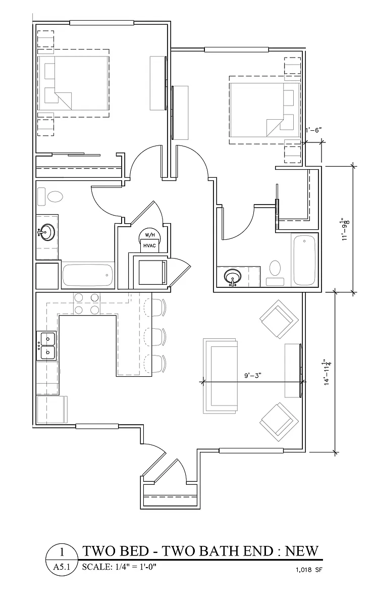 Floor plan New Building 2 Bed 2 Bath