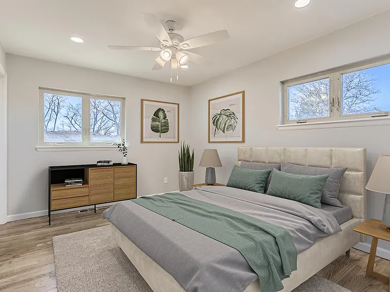 Bedroom 1. This image shows a virtually furnished space. Bedrooms come unfurnished.