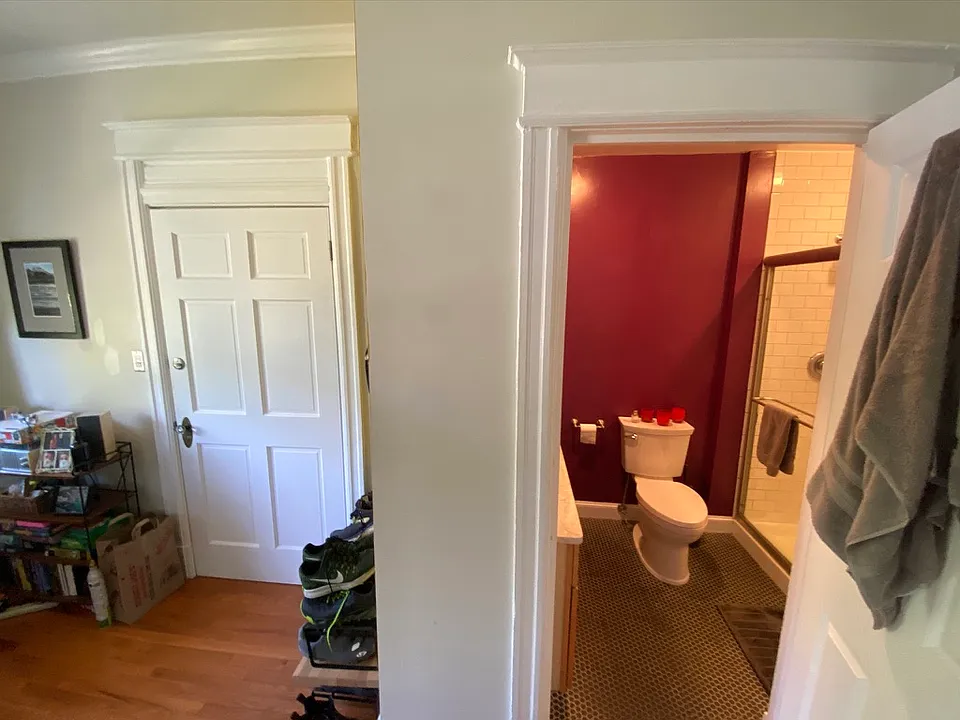 Apartment entry and bathroom