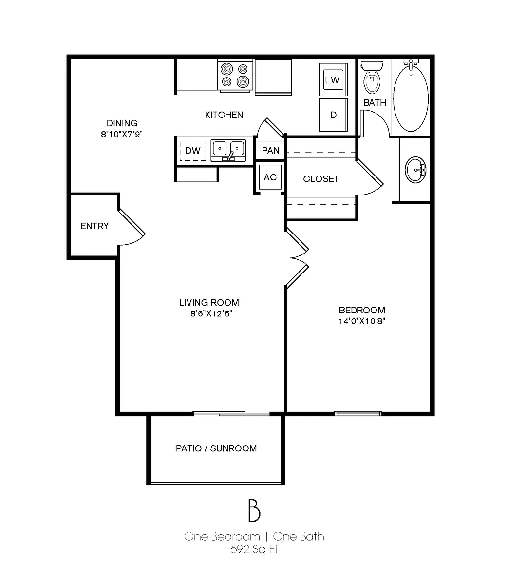 Floor plan 1-1B