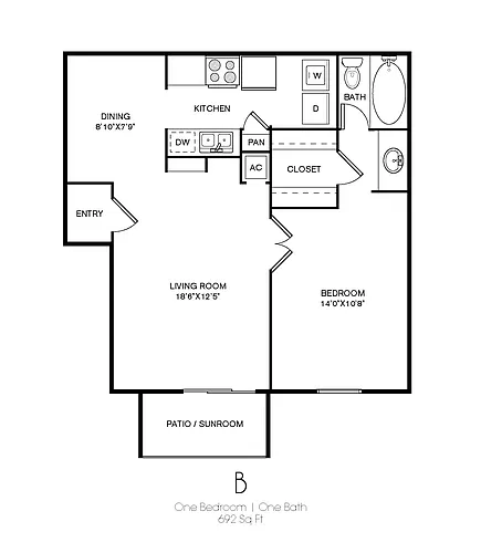 Floor plan 1-1B