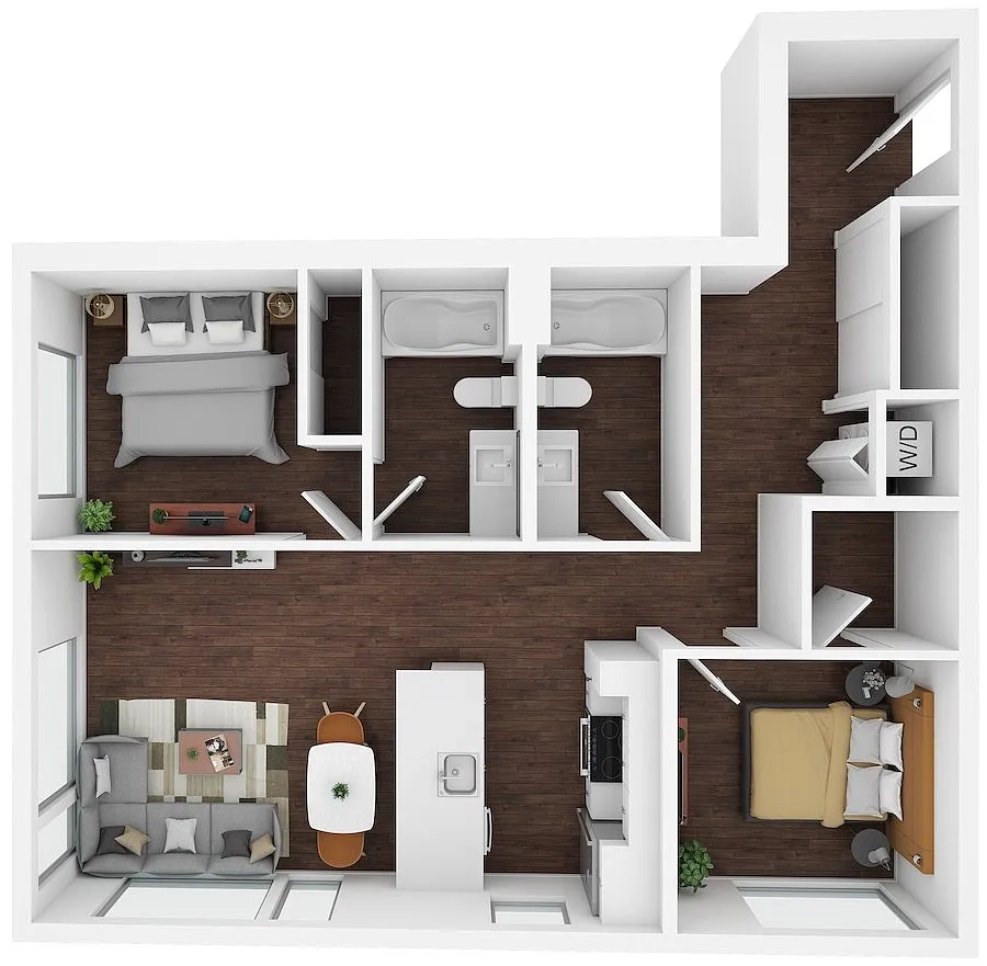 Floor plan 2 Bed/2 Bath-F7
