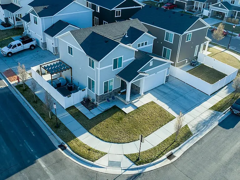 Aerial view of the house