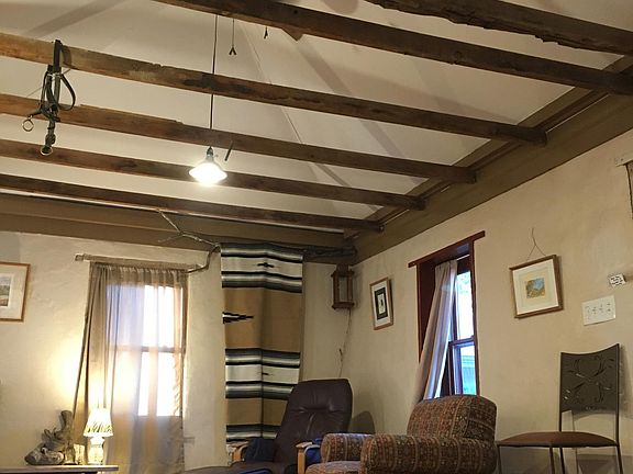 Exposed timbers in ceiling.