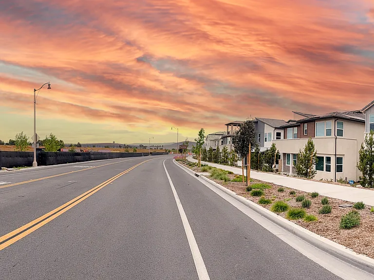 No direct-facing homes across street
