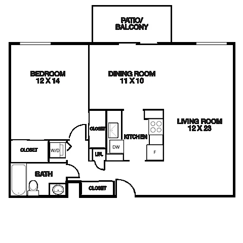 Floor plan Tower 1 | 1 Bed | A1D