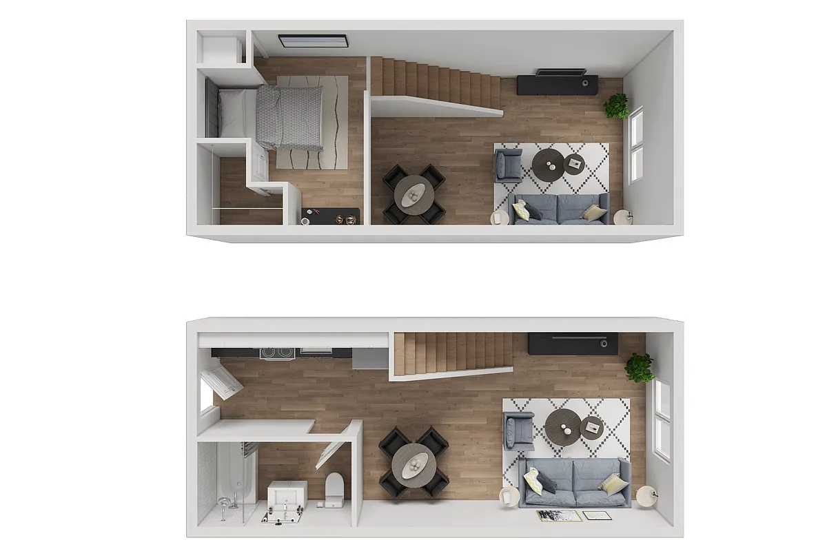 Floor plan Studio Loft / 1 Bath