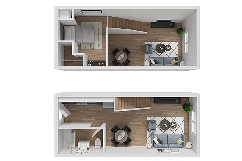 Floor plan Studio Loft / 1 Bath