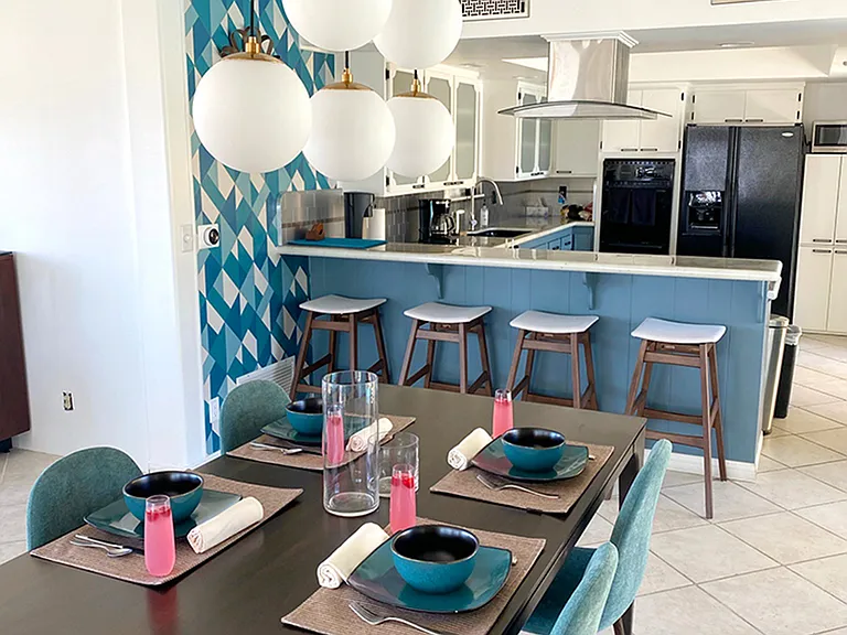 Dining room and kitchen
