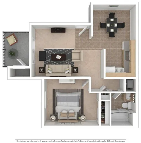 Floor plan One Bedroom One Bath