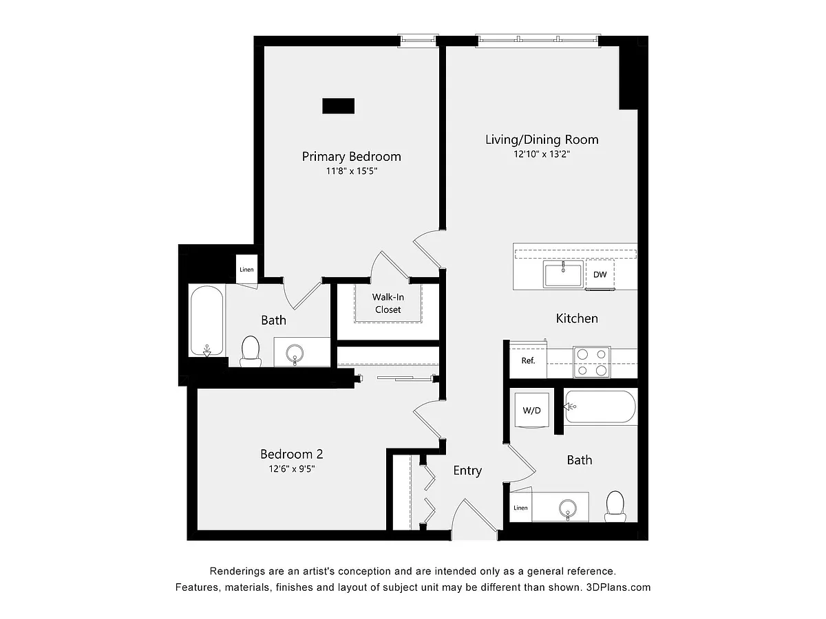 Floor plan Urban Two Bed Two Bath 9