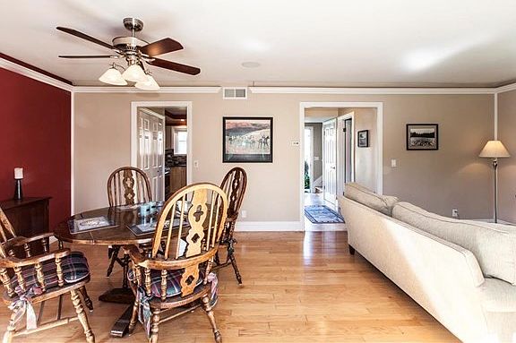 Dining and Living area off of kitchen w/oak floors