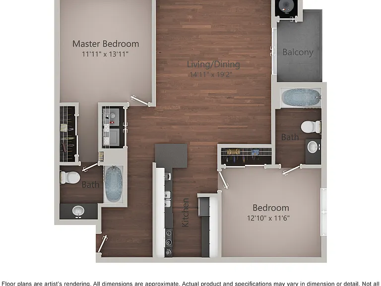 Regal Parc - B1-Phase II - 2 Beds - 2 Baths - 1098 Sq. ft.