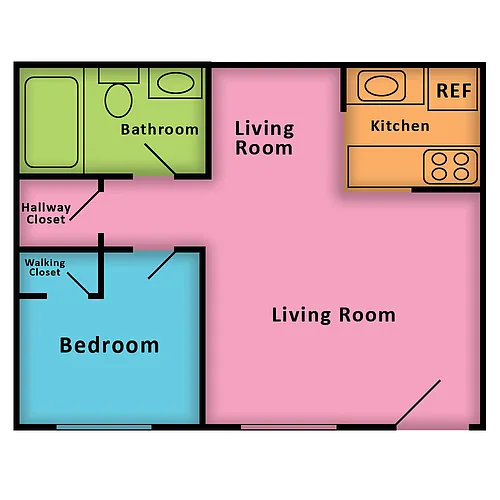 Floor plan 1 Bed 1 Bath